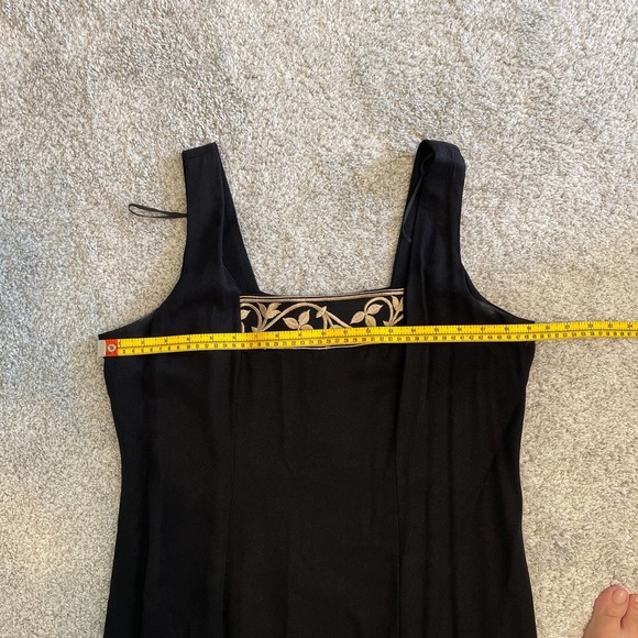 Jaclyn Hart Black with Tan Embroidery Tank Maxi Dress & Jacket Large - Picture 8 of 9